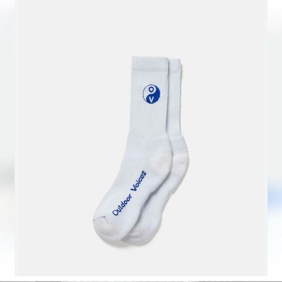 Outdoor Voices Accessories - Outdoor Voices Graphic Crew Socks White Ying‎ Yang Size S M Women 7-9.5 Athletic